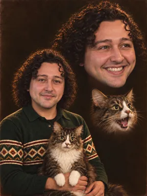 Gabriel P. Andrade and his cat Sadie